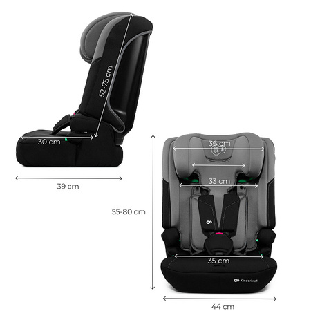 Kinderkraft  I-COMFY i-Size Fotelik samochodowy 76-150cm szary