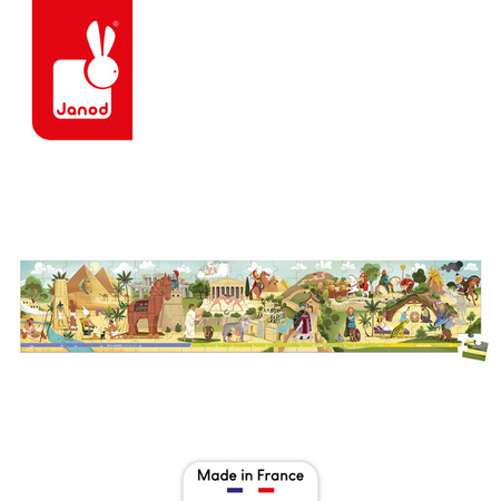 Janod Puzzle panoramiczne w walizce Antyk i mitologia 100 elementów 6+ Made in France