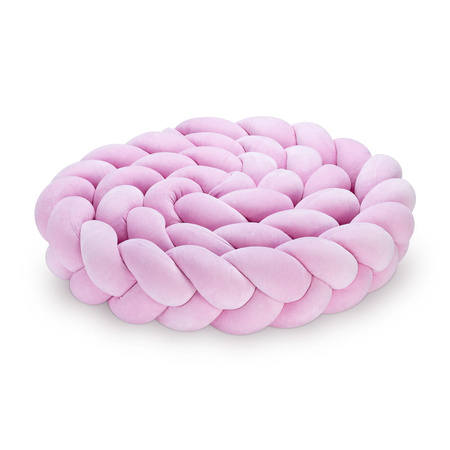 SenLove Ochraniacz do Łóżeczka Warkocz 360cm Różowy