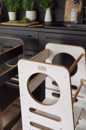 Baby Wood Kitchen Helper M Biały