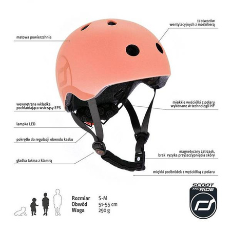[OUTLET] Scootandride Kask S-M Dla Dzieci 3+ Peach