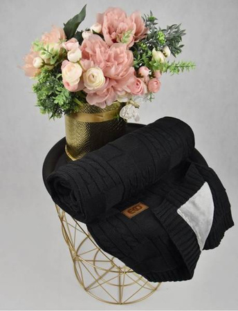 Kocyk z Podszyciem Futerkowym PLE-76 Czarny