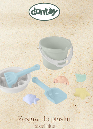 Dantoy Zestaw do piasku 8 elem. pastel blue mint 