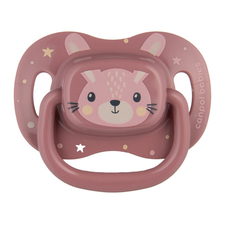 Canpol Babies Cute Animals Silikonowy Smoczek Uspokajający Symetryczny 34/924_pin 0-6msc Różowy