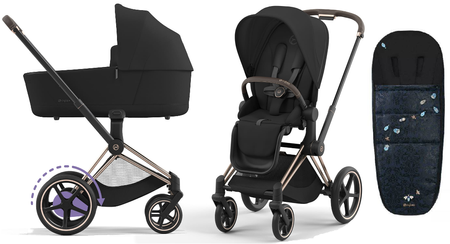 Cybex e-Priam 4.0 Wózek Głęboko-Spacerowy Sepia Black + Cybex Śpiworek
