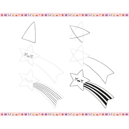 Janod Zestaw kreatywny Rysowanie krok po kroku Modele kawaii 20 rysunków 7+