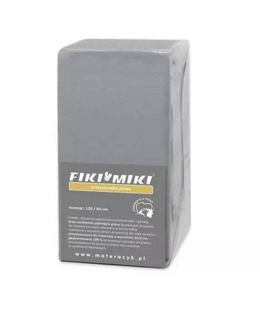 Fiki Miki Jersey Prześcieradło 90/40 Szare