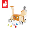 Janod Jeździk i pchacz 2w1 z sorterem kształtów Osiołek Farma 12m+