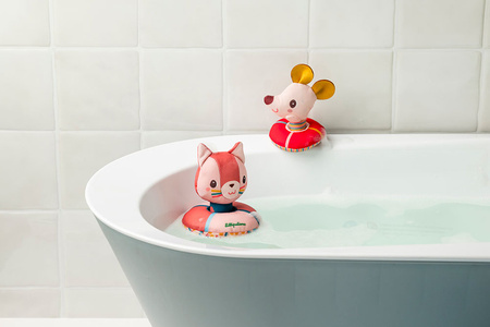 Lilliputiens Przytulanki do kąpieli Kotka Jeanne i Myszka Nina 6 m+