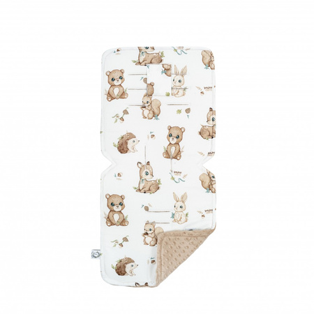Bonjour Cherie Bambusowa dwustronna Wkładka do wózka duża Las 36x86 cm