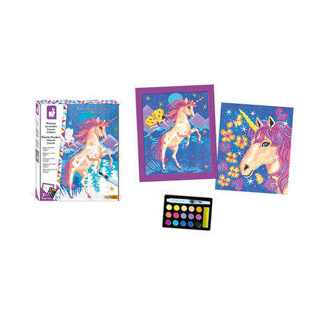 Janod Zestaw kreatywny Malowanie po numerach Jednorożce 2 obrazy 7+