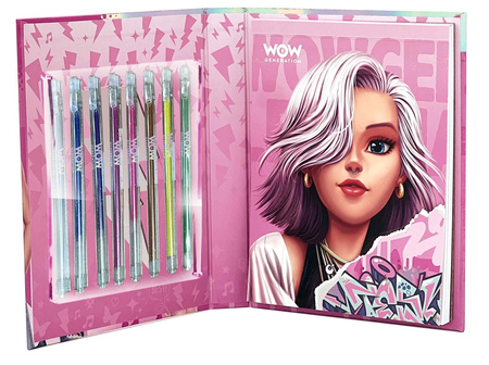 Kids Euroswan Zestaw notatnik kolorowanki metaliczne długopisy WOW Generation