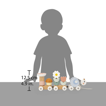 Janod  Magnetyczny pociąg z klockami i grzechotką do ciągnięcia Ślimak Sweet Cocoon 12m+