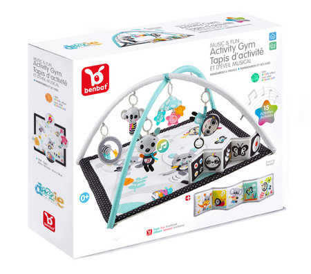 Benbat Kontrastowa mata edukacyjna Kangur i Przyjaciele z akcesoriami