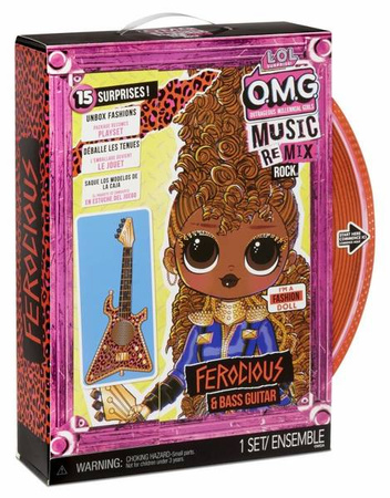 L.O.L. LOL Surprise OMG Remix Rock Lalka + Akcesoria Ferocious z Gitarą Basową Ferocious and Bass Guitar 577591