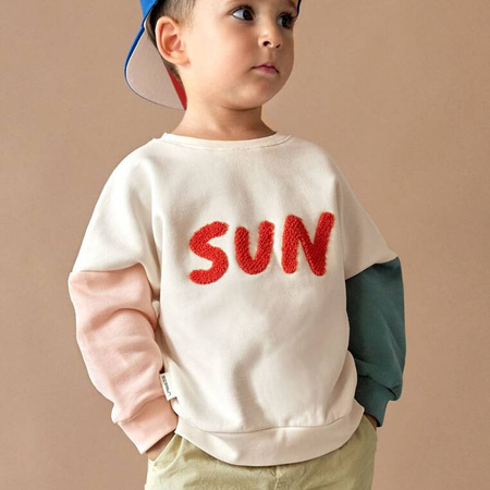 Lassig Bluza z bawełny organicznej GOTS Little Gang Sun milky 7-12 m-cy