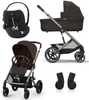 Cybex Balios S Lux 2.0 Wózek Głęboko-Spacerowy Chocolate Brown + Cybex Cloud G I - Size Fotelik Samochodowy 0-13 kg + Adaptery
