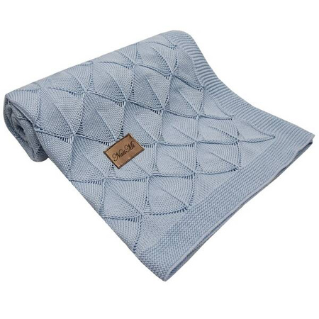 Koc Dzianinowy Bambusowy KOC-09  Niebieski