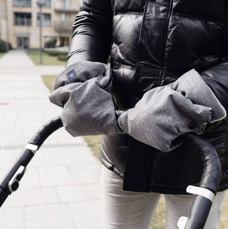 Zaffiro Mufki Do Wózka Dwuczęściowe Plusz Melanż Grafitowy