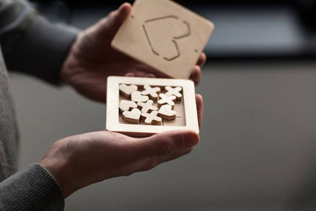 Drewniana Zabawka Kółko Krzyzyk Miłość Naturalny Babai XO-LOVE