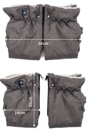 Zaffiro Mufki Do Wózka Dwuczęściowe Wełna Beżowy Ciemny