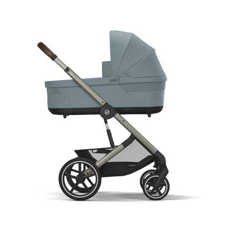 Cybex Balios S Lux Wózek Głęboko-Spacerowy Stormy Blue + Cybex Aton B2 i-Size Fotelik Samochodowy 0-13kg + Baza One Volcano Black