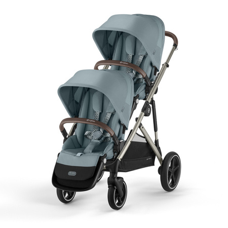 Cybex Gazelle S Wózek Spacerowy Bliźniaczy Rama Taupe Sky Blue