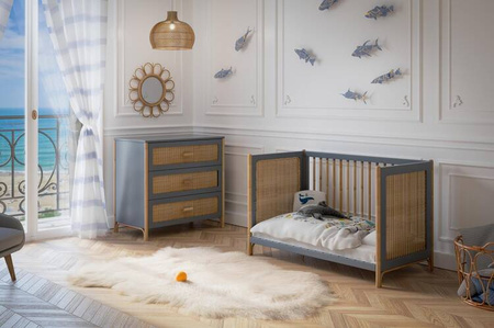Theo Bebe Oceania Łóżeczko Ratanowe 60x120cm Silex