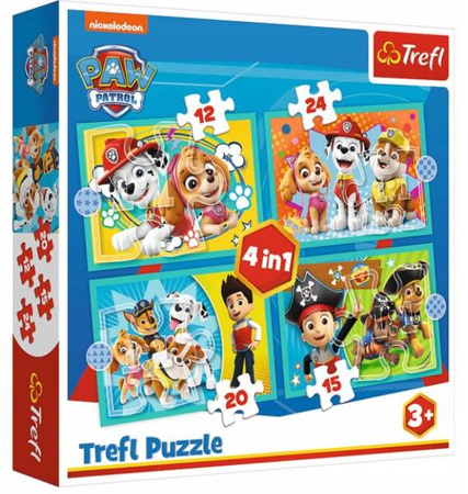 Trefl Puzzle 4w1 Wesoła Ekipa Psi Patrol