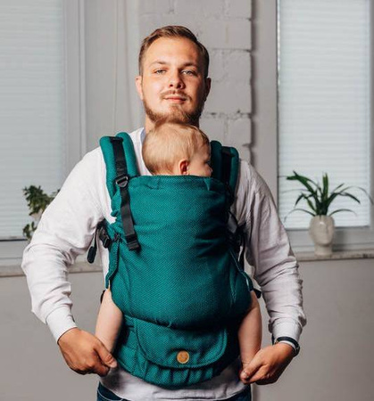 LennyLamb Nosidło LennyUpGrade Splot Jodełkowy, 100% Bawełna  Basic Line Szmaragd Rozmiar Standard 