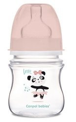 Canpol Babies EasyStart Exotic Animals Butelka Szerokootworowa Antykolkowa 120 ml 35/220_pin Pink