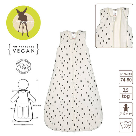 Lassig Śpiworek o grubości 2,5 tog Cozy Home Bricks milky, rozm. 74-80 cm/7-12 miesięcy