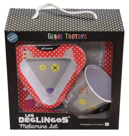 Deglingos Komplet do Karmienia z Melaminy Wilczek