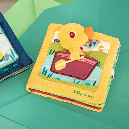 Lilliputiens Książeczka aktywizująca z mini-przytulanką Na farmie Kaczorek Gaspard 18 m+