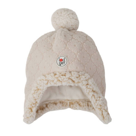 Lodger Fleece Dwuwarstwowa Zimowa Czapeczka z Polaru 1-2 lata Jasnobeżowa Birch