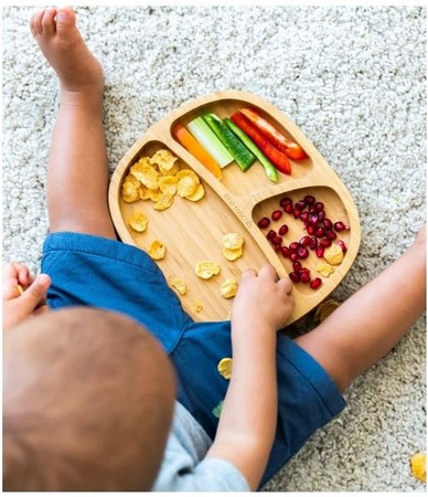 Eco Rascals Miseczka Trójdzielna Bambusowa z Przyssawką  Niebieski