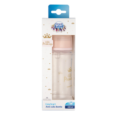 Canpol Babies PP Easy Start Royal Baby Butelka Szeroka Antykolkowa 240ml 35/234 Różowy