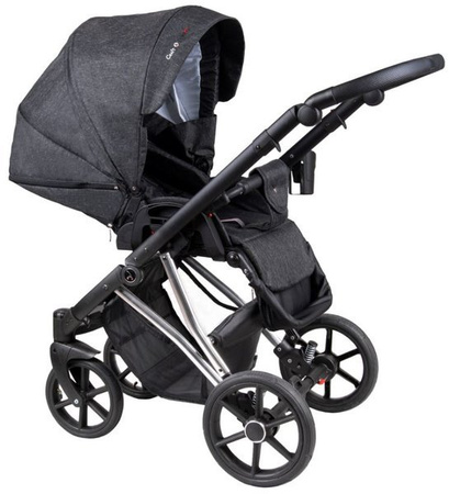 Coletto Craft Wózek Głęboko-Spacerowy 2w1 C-03 Czarno-Srebrna Rama 