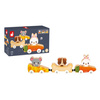 Janod Magnetyczne drewaniane pojazdy z domowymi zwierzątkami Farma 18 m+