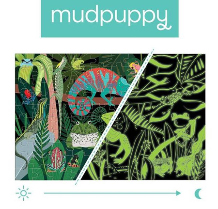 Mudpuppy Puzzle Świecące W Ciemności Żaby I Jaszczurki 100 Elementów 5+