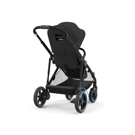Cybex E-Gazelle S Wspomagany Wózek Głęboko-Spacerowy Rama Czarna Moon Black + Fotelik Cybex Cloud G I - Size Fotelik + Baza G + Adaptery