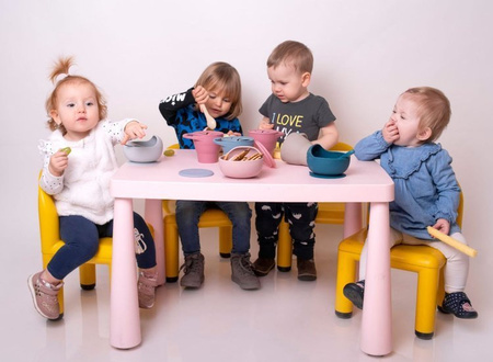 Baby in World Miska Silikonowa Z Przyssawką I Łyżeczką  Sage