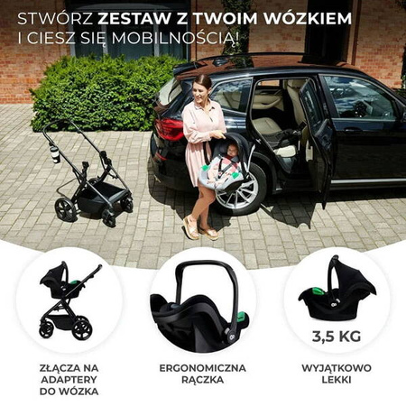 Kinderkraft Mink PRO Fotelik samochodowy i-Size 40-75 cm z Bazą Mink FX Black