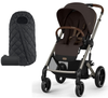Cybex Balios S Lux 2.0 Wózek Spacerowy Chocolate Brown + Cybex Śpiworek Snogga 2 Moon Black