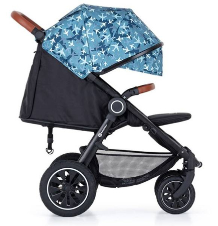 Petite&Mars Stelaż Wózka Spacerowego Street+ RWS Oak + Budka Do Wózka Limited 100 Koła Gumowe Planes