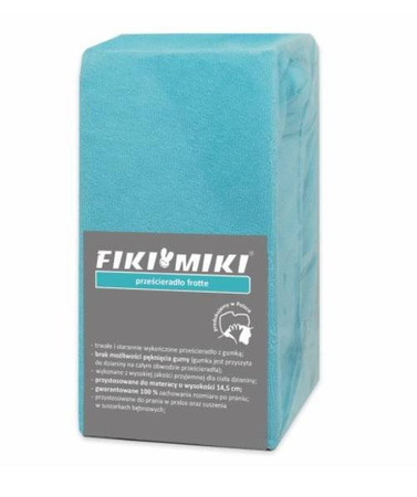 Fiki Miki Frotta Prześcieradło 120/60 Mięta