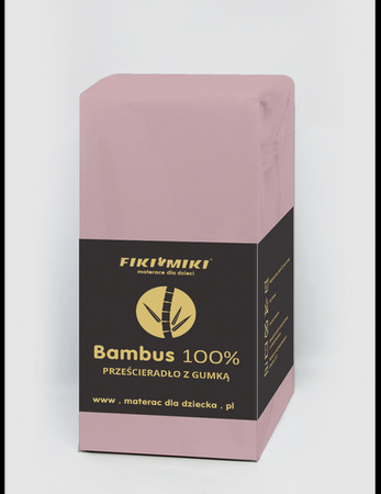 Fiki Miki Prześcieradło Bambusowe Różowe 120x60 cm