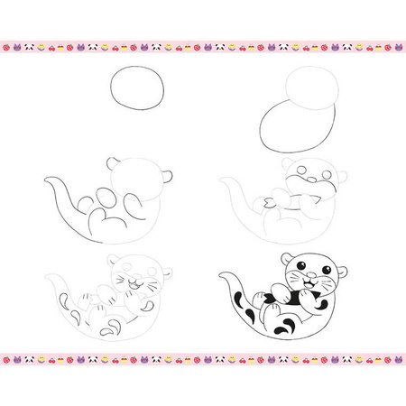 Janod Zestaw kreatywny Rysowanie krok po kroku Modele kawaii 20 rysunków 7+