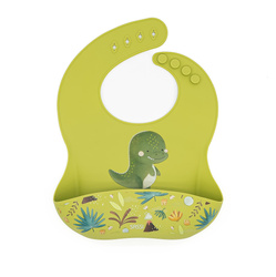 Sassi Śliniak silikonowy z kieszonką Dinozaur