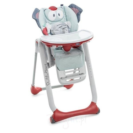 Chicco Polly 2 Start 4 Koła Krzesełko Do Karmienia  Baby Elephant
